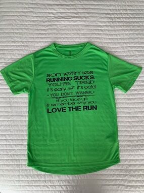 Athletic Shirt Men’s Size S Green Love the Run Xterra Trail Short Sleeve